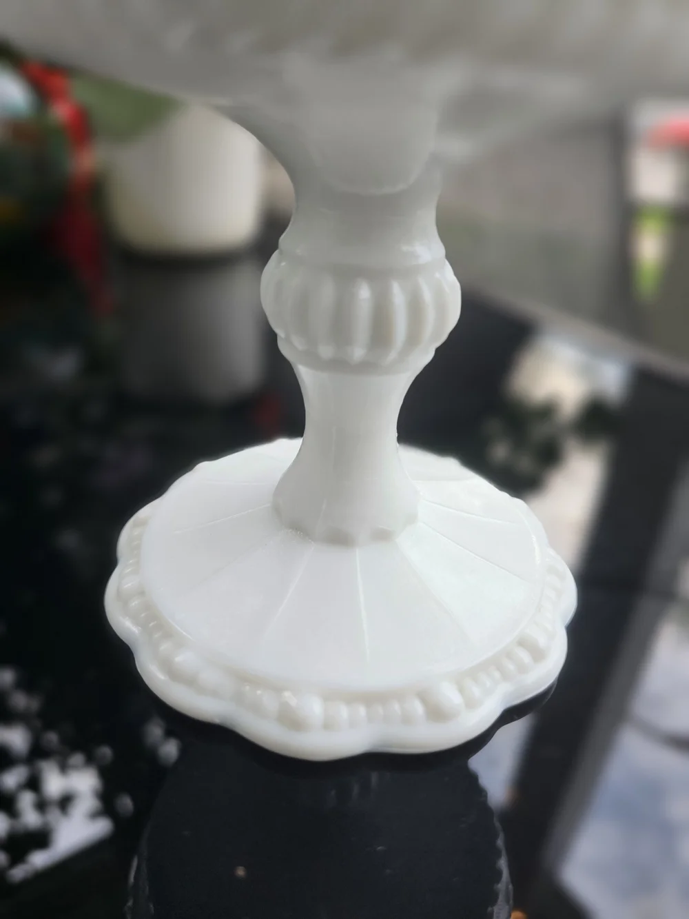 Vintage Indiana Glass Opaque White Milk Glass Pedestal Compote Bowl